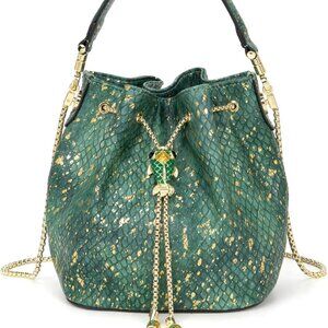Leather Crossbody Bucket Bag for Women Luxury Drawstring Bag Evening Shoulder Ba